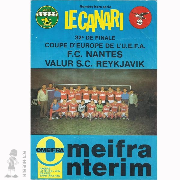 1985-86  32ème retour Nantes Valur (Programme)