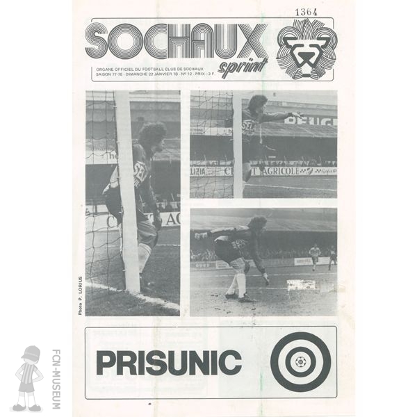 1977-78 25ème j Sochaux Nantes (Programme)