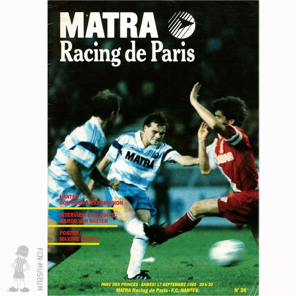 1988-89 12ème j Matra Racing Nantes (Programme)