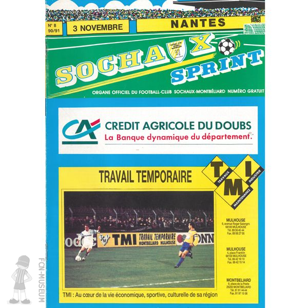 1990-91 15ème j Sochaux Nantes (Programme)