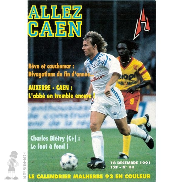 1991-92 23ème j Caen Nantes (Programme)