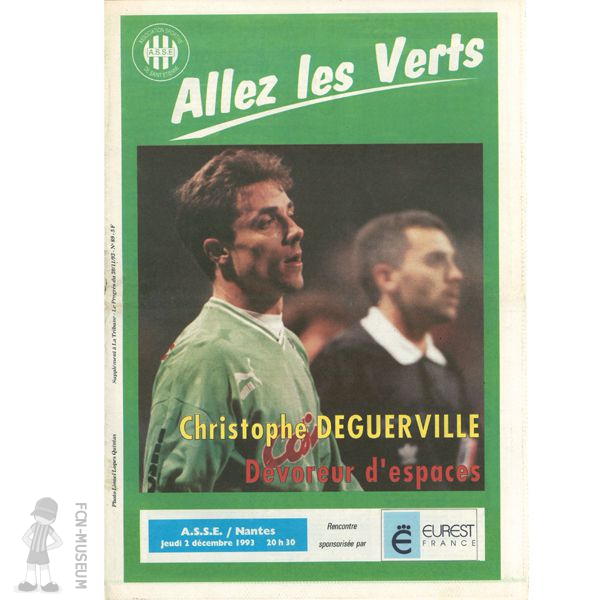 1993-94 20ème j St Etienne Nantes (Programme)