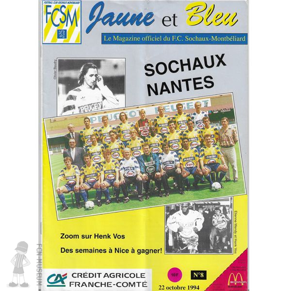 1994-95 14ème j Sochaux Nantes (Programme)