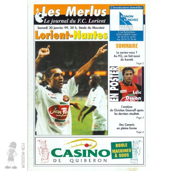 1998-99 22ème j Lorient Nantes (Programme)