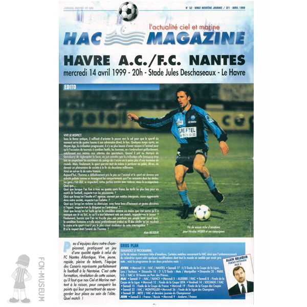 1998-99 29ème j Le Havre Nantes (Programme)