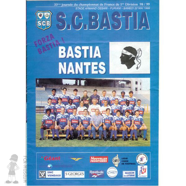 1998-99 33ème j Bastia Nantes (programme)