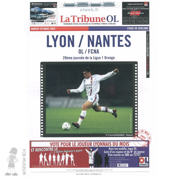 2003-04 29ème j Lyon Nantes (Programme)