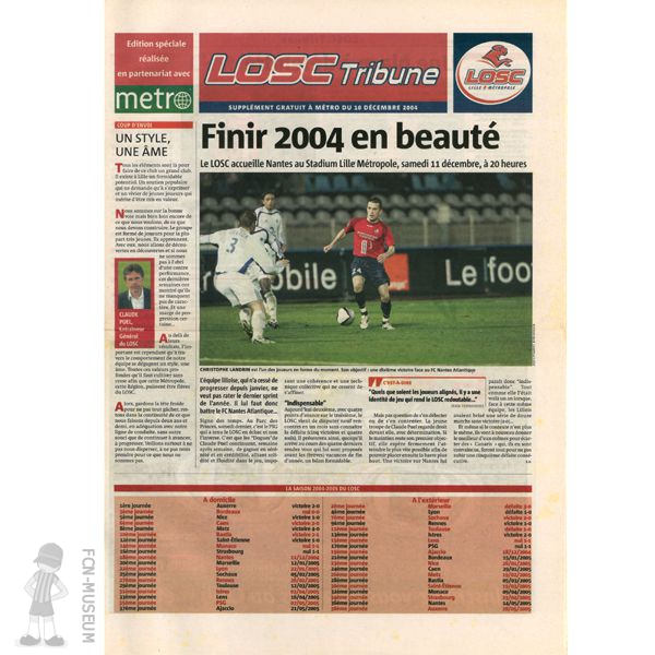 2004-05 18ème j Lille Nantes (Programme)