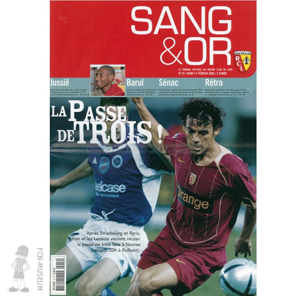 2004-05 26ème j  Lens Nantes (Programme)