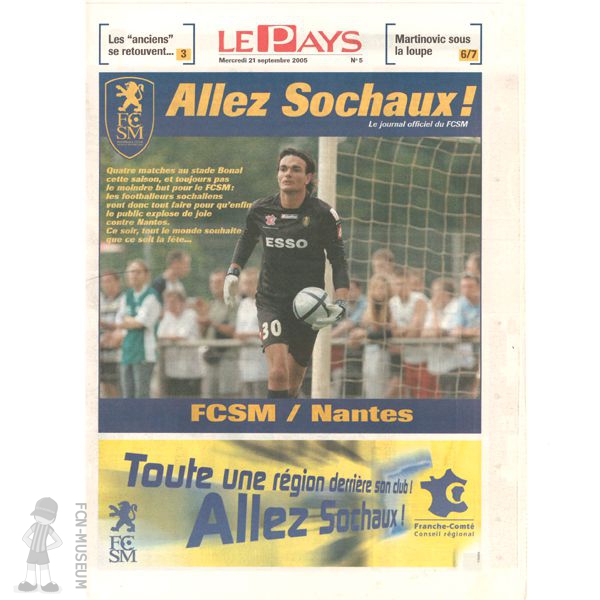 2004-05 37ème j Sochaux Nantes (Programme)