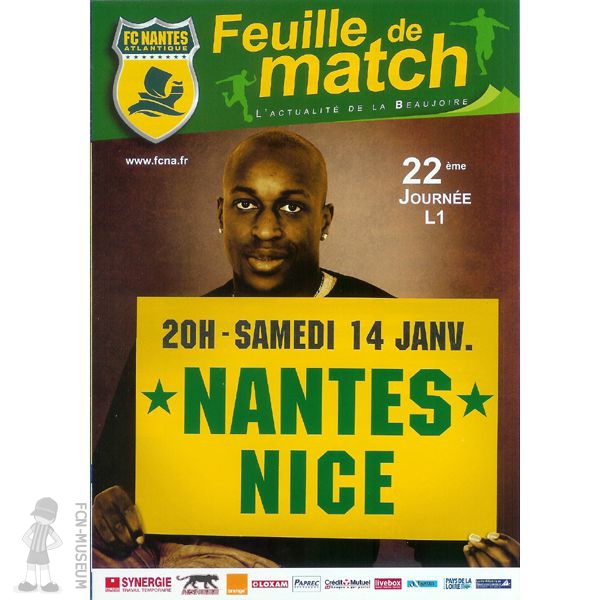 2005-06 22ème j Nantes Nice (Programme)