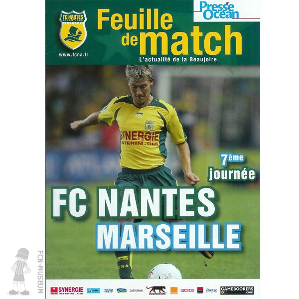 2006-07 07ème j Nantes Marseille (Programme)