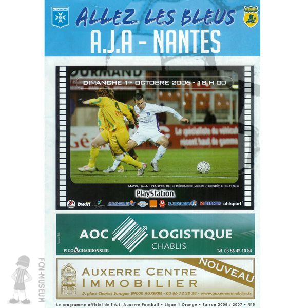 2006-07 08ème j Auxerre Nantes (Programme)