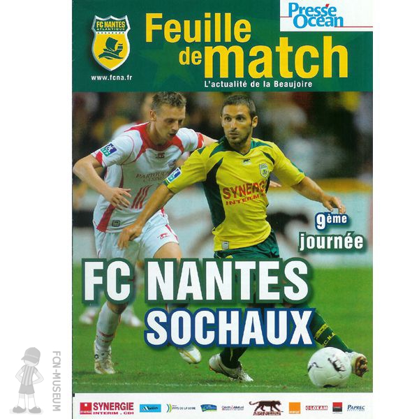 2006-07 09ème j Nantes Sochaux (Programme)