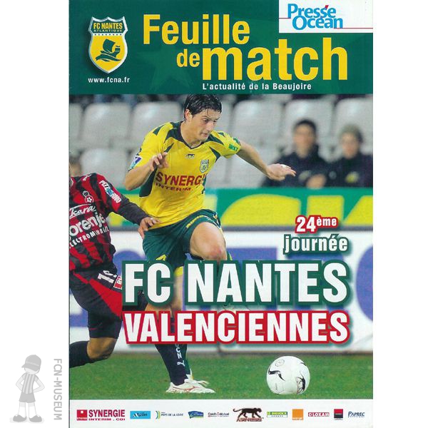 2006-07 24ème j Nantes Valenciennes (Programme)