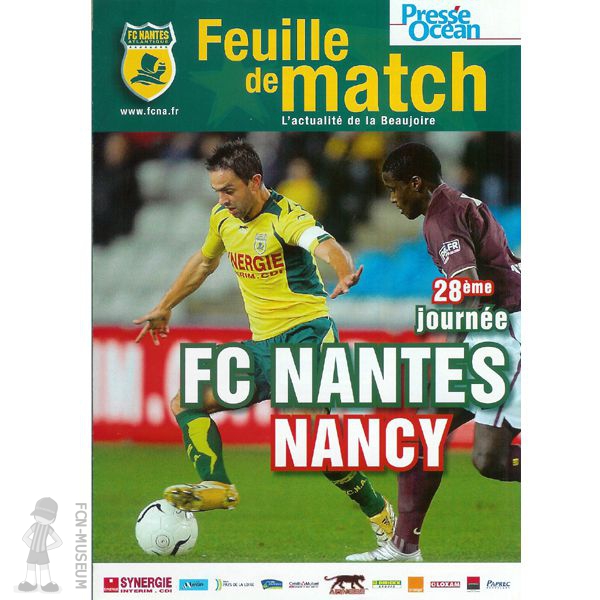 2006-07 28ème j Nantes Nancy (Programme)