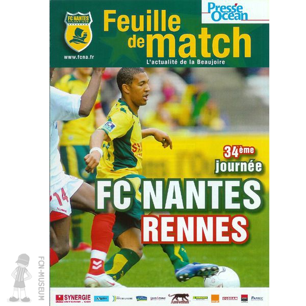 2006-07 34ème j Nantes Rennes (Programme)