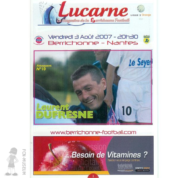 2007-08 02ème j Châteauroux Nantes (Programme)