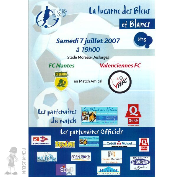 2007-08 Amical Nantes Valenciennes (Programme)