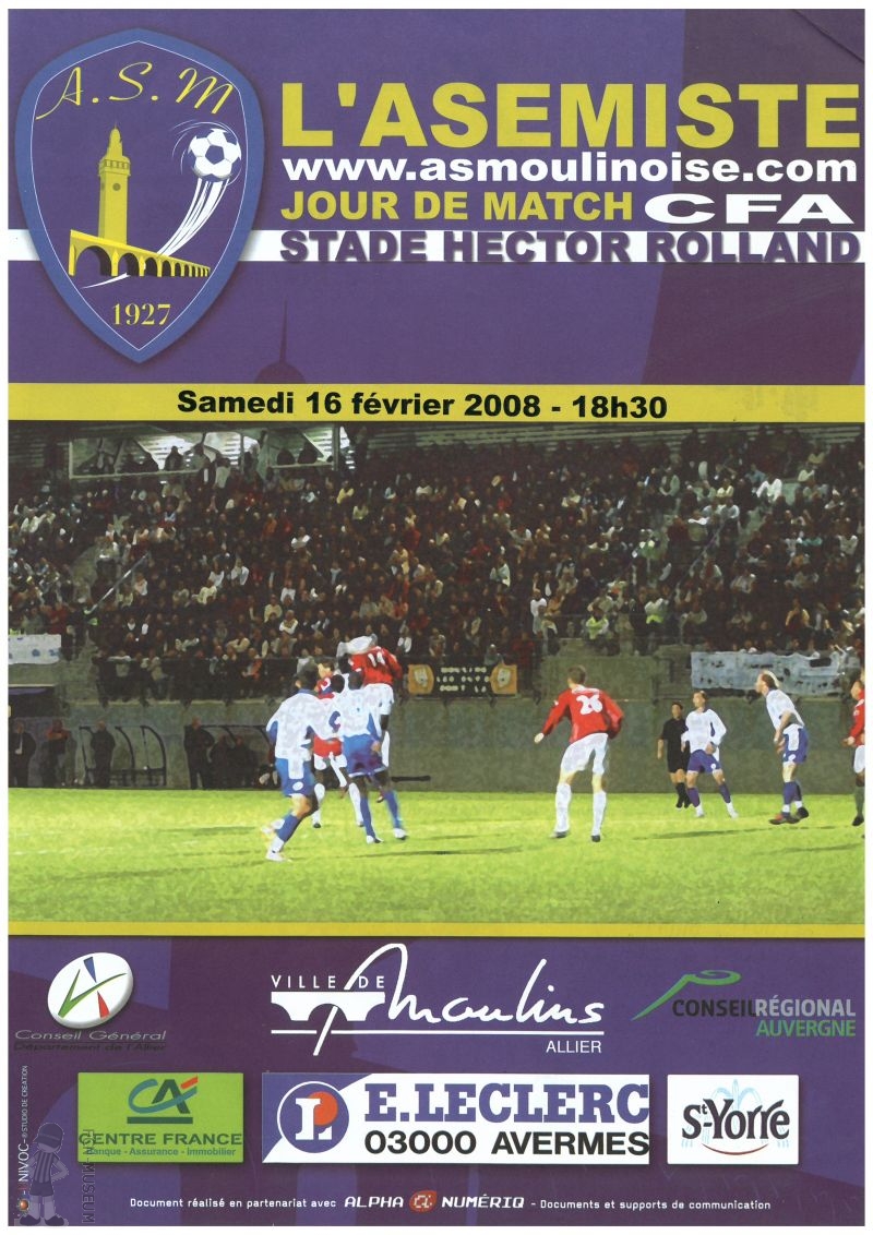 2007-08 CFA 20ème j Moulins Nantes (Programme)