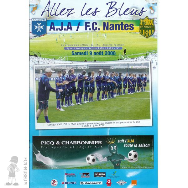 2008-09 01ère j Auxerre Nantes (Programme)