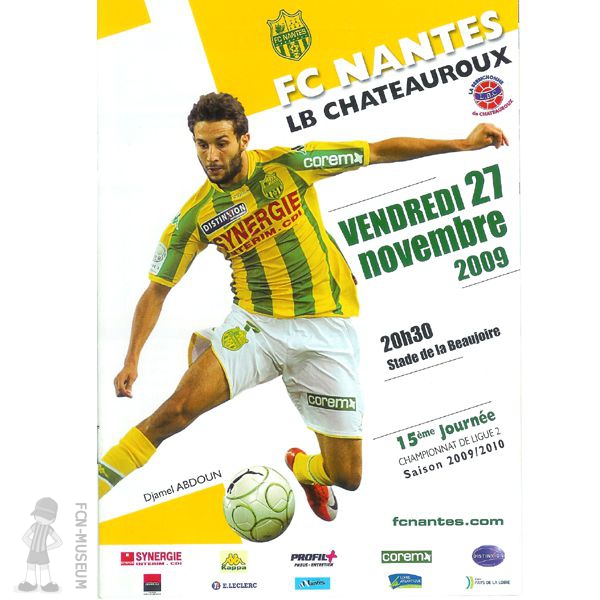 2009-10 15ème j Nantes Châteauroux (Programme)