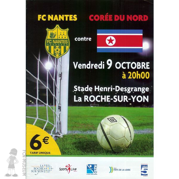 2009-10 Amical Nantes Corée (Programme)