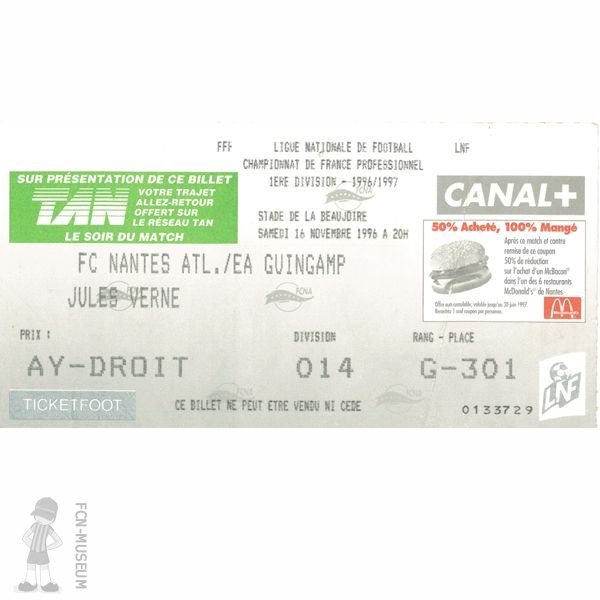 1996-97 18ème j Nantes Guingamp