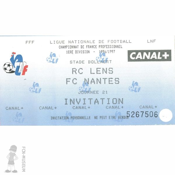 1996-97 21ème j Lens Nantes