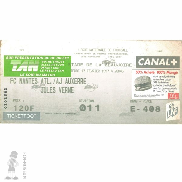 1996-97 26ème j Nantes Auxerre