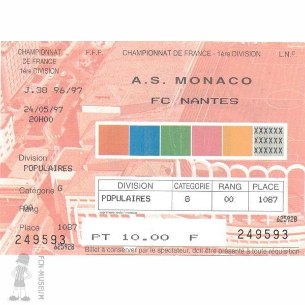 1996-97 38ème j Monaco Nantes