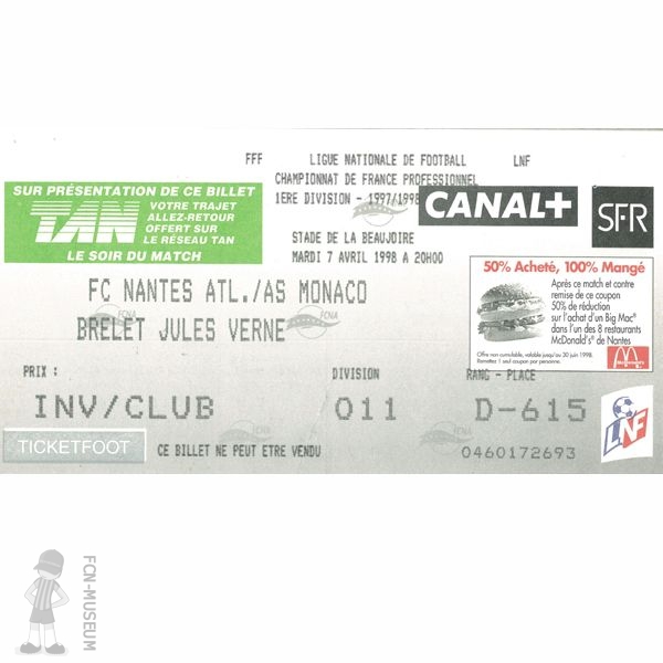 1997-98 31ème j Nantes Monaco