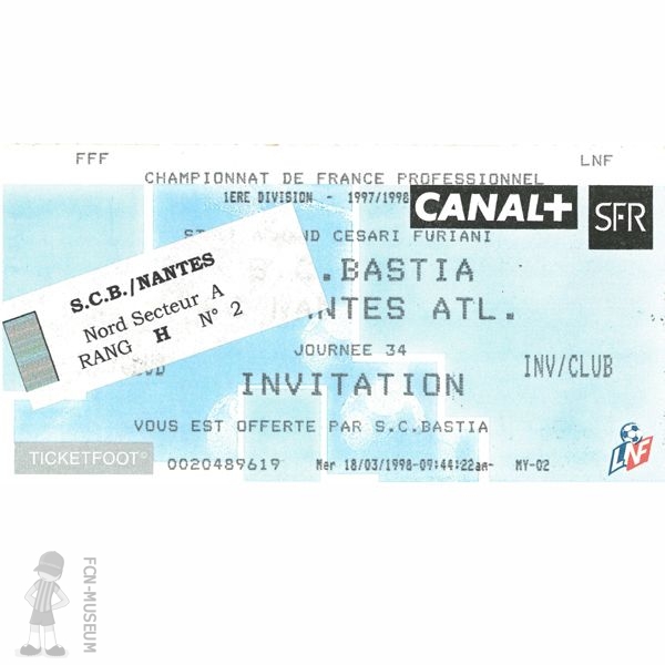 1997-98 34ème j Bastia Nantes